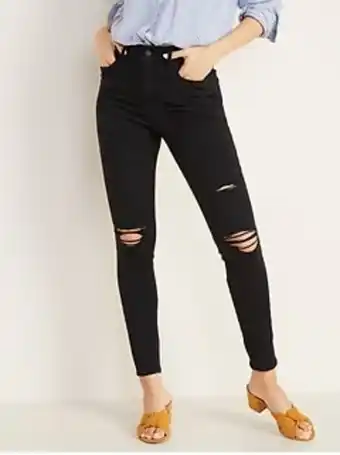 Old Navy High-waisted rockstar super-skinny distressed jeans for women offer