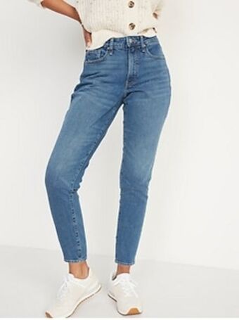 Old Navy Curvy high-waisted og straight ankle jeans for women offer