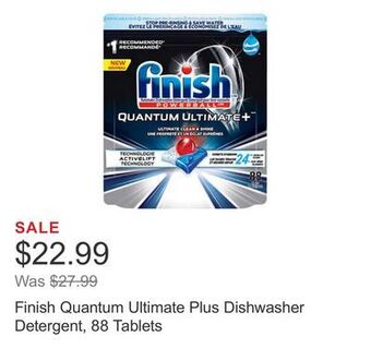 Costco Finish quantum ultimate plus dishwasher detergent, 88 tablets offer