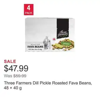 Costco Three farmers dill pickle roasted fava beans, 48 × 40 g offer