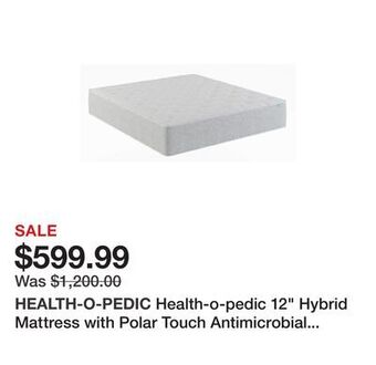 TSC Stores Health-o-pedic 12" hybrid mattress with polar touch antimicrobial fabric offer