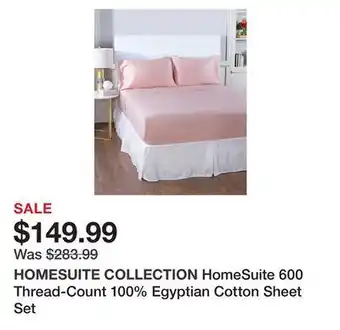 TSC Stores Homesuite 600 thread-count 100% egyptian cotton sheet set offer