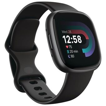 Best Buy Fitbit versa 4 + premium smartwatch with heart rate monitor - black offer