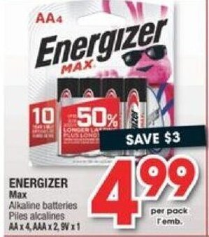Jean Coutu Energizer Max Alkaline Batteries offer