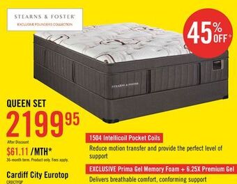 The Brick Stearns & foster founders collection cardiff city eurotop queen mattress set offer