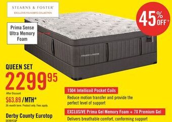 The Brick Stearns & foster founders collection derby county eurotop queen mattress set offer