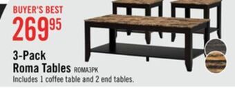 The Brick Roma 3-piece coffee and two end tables package – cappuccino offer