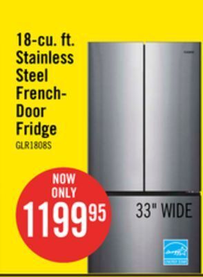 The Brick Galanz 18 cu. ft. french-door refrigerator - glr18fs5m08 offer