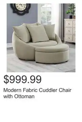 Costco Modern fabric cuddler chair with ottoman offer