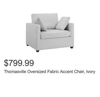 Costco Thomasville oversized fabric accent chair, ivory offer