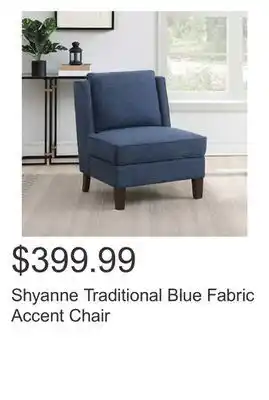 Costco Shyanne traditional blue fabric accent chair offer