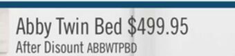 The Brick Abby twin panel bed offer