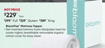 Sleep Country Bloomtop mattress topper offer