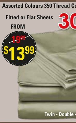 Oxford Mills Assorted colours 350 thread count - 100% cotton offer