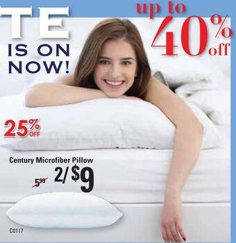 Oxford Mills Century microfiber pillow offer
