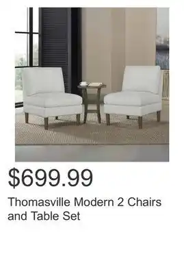 Costco Thomasville modern 2 chairs and table set offer