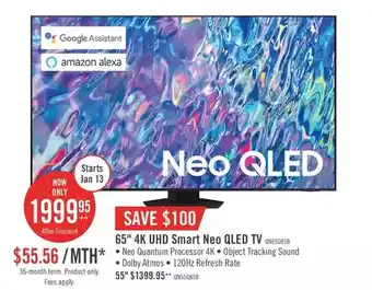 The Brick Samsung 65" qn85b neo qled 4k uhd smart tv | 55" offer