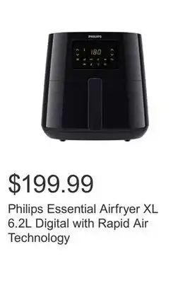 Costco Philips essential airfryer xl 6.2l digital with rapid air technology offer