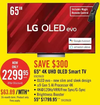 The Brick Lg 65" c2 series oled 4k uhd smart webos tv | 55" offer