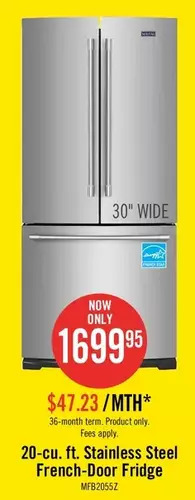 The Brick Maytag 20 cu. ft. french-door refrigerator - mfb2055frz offer