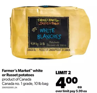 Real Canadian Superstore Farmer's market white or russet potatoes offer