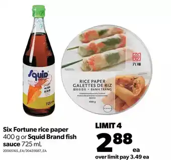 Real Canadian Superstore Six fortune rice paper or squid brand fish sauce offer