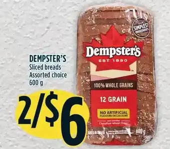 Marché Adonis Dempster's sliced breads offer