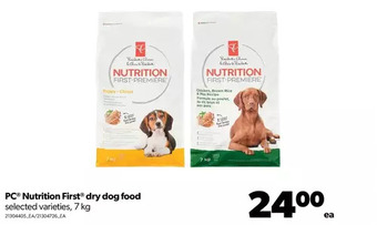 Real Canadian Superstore Pc nutrition first dry dog food offer