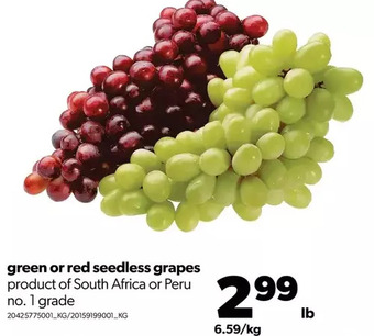 Real Canadian Superstore Green or red seedless grapes offer