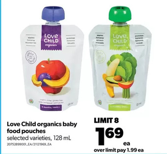 Real Canadian Superstore Love child organics baby food pouches offer