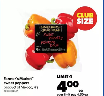 Real Canadian Superstore Farmer's market sweet peppers offer