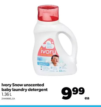 Real Canadian Superstore Ivory snow unscented baby laundry detergent offer