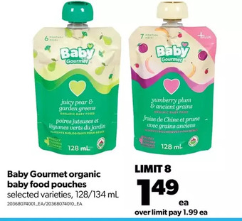Real Canadian Superstore Baby gourmet organic baby food pouches offer