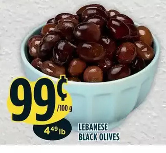 Marché Adonis Lebanese black olives offer