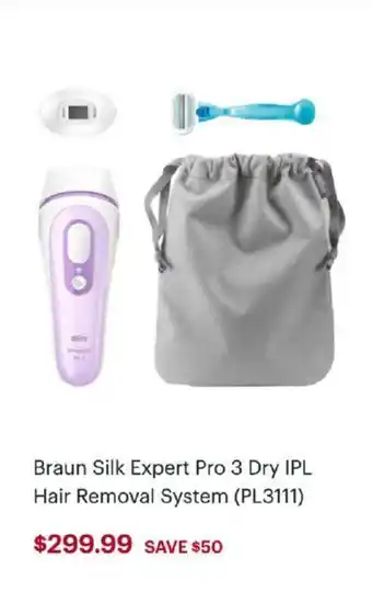 Best Buy Braun Silk Expert Pro 3 Dry lPL Hair Removal System (PL3111) offer