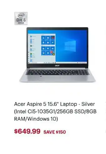 Best Buy Acer Aspire 515.6" Laptop offer