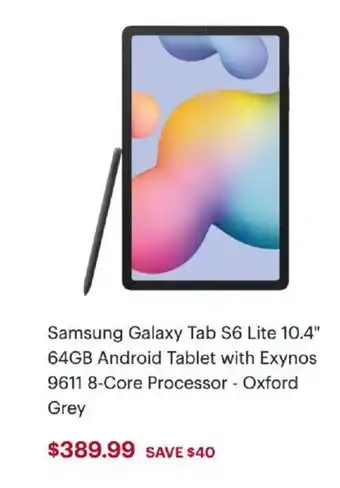 Best Buy Samsung Glaxy Tab S6 Lite 10.4" offer