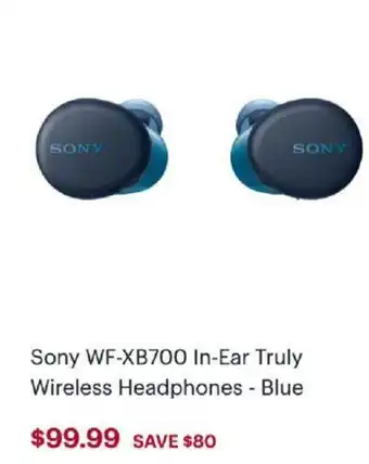 Best Buy Sony WF-XB700 In-Ear Truly Wireless Headphones offer