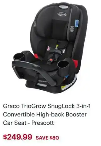 Best Buy Graco Triogrow Snuglock 3in1 Convertible High Back Booster Car Seat offer