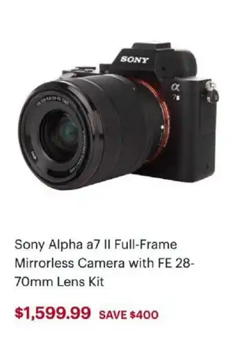 Best Buy Sony Alpha a7 ll Full-Frame Mirrorless Camera With FE28 offer