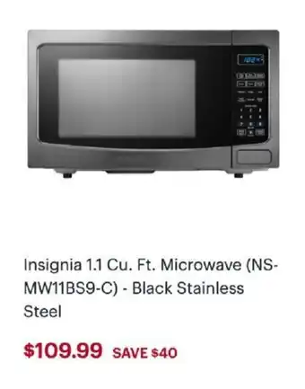 Best Buy Insignia 1.1 Cu. Ft. Microwave offer