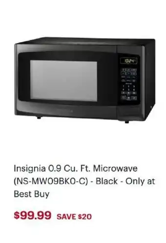 Best Buy Insigna 0.9 Cu. Ft. Microwave offer
