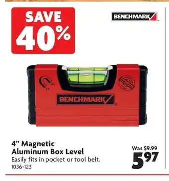 Home Hardware 4" Magnetic Aluminum Box Level offer