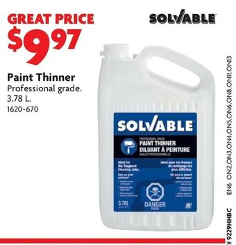 Home Hardware Paint Thinner offer