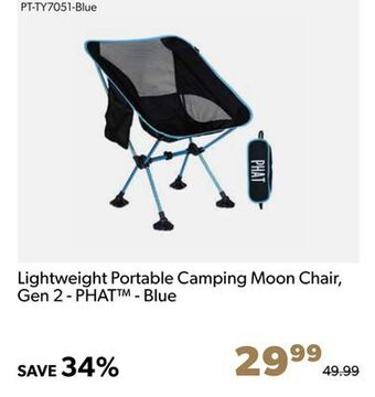 Shopper+ Lightweight portable camping moon chair, gen 2 - phat™ - blue offer