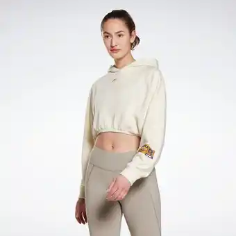 Tech style hooded crop sweatshirt