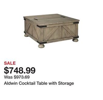 Ashley Furniture Aldwin cocktail table with storage offer