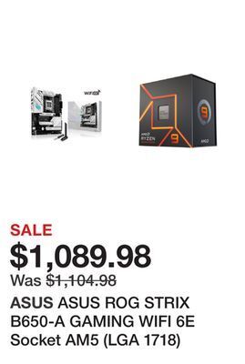 Newegg Asus rog strix b650-a gaming wifi 6e socket am5 (lga 1718) ryzen 7000 gaming motherboard(12 + 2 power stages ddr5 three m.2 s offer