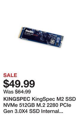 Newegg Kingspec m2 ssd nvme 512gb m.2 2280 pcie gen 3.0x4 ssd internal solid state drive computer disk data storage nand flash hard offer