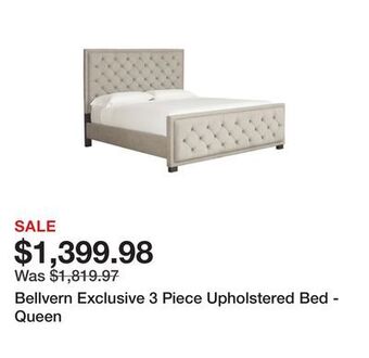 Ashley Furniture Bellvern exclusive 3 piece upholstered bed - queen offer